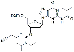 Molecular structure of the compound: 5-O-DMT-N2-Isobutyryl-2-Deoxyguanosine-CE Phosphoramidite