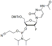 Molecular structure of the compound: 5-O-DMT-2-F-Acetyl-Deoxycytidine-CE Phosphoramidite