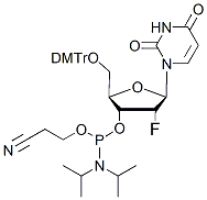 Molecular structure of the compound: 5-O-DMT-2-F-Deoxyuridine-CE Phosphoramidite
