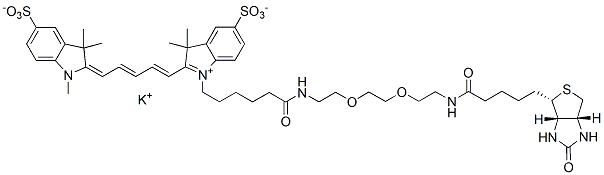 Molecular structure of the compound: Sulfo-Cy5-PEG3-biotin