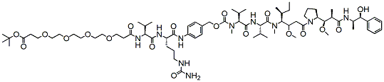 Molecular structure of the compound: t-butyl ester-PEG4-Val-Cit-PAB-MMAE