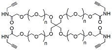 Molecular structure of the compound: 4arm-PEG-alkyne, MW 2,000