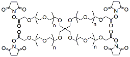 Molecular structure of the compound: 4-Arm PEG-SCM, MW 2,000