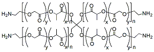 Molecular structure of the compound: 4-arm PLGA-NH2, MW 5,000