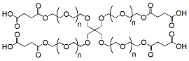 Molecular structure of the compound: 4-arm PEG-succinic acid, MW 2,000