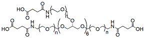 Molecular structure of the compound: 8-arm PEG-Amido-Succinic Acid, MW 10,000