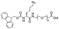 Molecular structure of the compound: Fmoc-N-Amido-C4-Azide-PEG-acid, MW 1,000