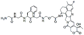Molecular structure of the compound: Exatecan-2-(aminomethoxy)acetamide-Gly-Phe-Gly-Gly, HCOOH salt