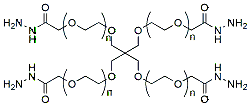 Molecular structure of the compound: 4-Arm PEG-Hydrazide, MW 2,000