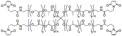 Molecular structure of the compound: 4-arm PLGA-Mal, MW 5,000