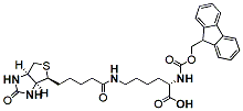 Molecular structure of the compound: Fmoc-Lys(biotin)-OH