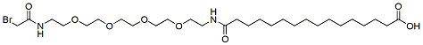 Molecular structure of the compound: 16-(Bromoacetamido-PEG4-ethylcarbamoyl)pentadecanoic acid