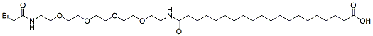 Molecular structure of the compound: 20-(Bromoacetamido-PEG4-ethylcarbamoyl)nonadecanoic acid