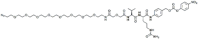 Molecular structure of the compound: Azido-PEG8-Amido-Val-Cit-PAB-PNP