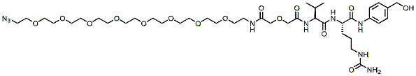 Molecular structure of the compound: Azido-PEG8-Amido-Val-Cit-PAB