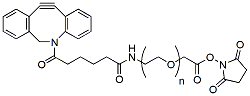 Molecular structure of the compound: DBCO-PEG-NHS ester, MW 3,400