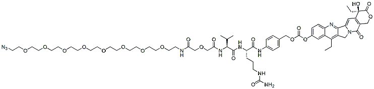 Molecular structure of the compound: Azide-PEG8-Val-Cit-PABC-SN-38