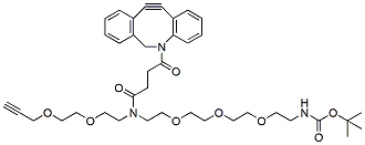 Molecular structure of the compound: N-(Propargyl-PEG2)-DBCO-PEG3-N-Boc