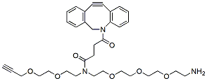 Molecular structure of the compound: N-(Propargyl-PEG2)-DBCO-PEG3-Amine, TFA salt