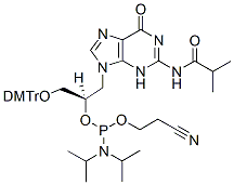 Molecular structure of the compound: (R)-GNA-G(iBu) phosphoramidit