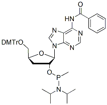 Molecular structure of the compound: 5-DMTr-3dA(Bz)-methyl phosphonamidite