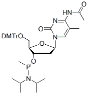 Molecular structure of the compound: 5-O-DMTr-5-MedC(Ac)-methyl phosphonamidite