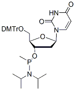 Molecular structure of the compound: 5-O-DMTr-dU-methyl phosphonamidite