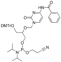 Molecular structure of the compound: DMTr-FNA-C(Bz)phosphoramidite