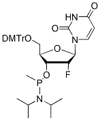 Molecular structure of the compound: 5-O-DMTr-2-FU-methyl phosphonamidite