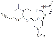 Molecular structure of the compound: N-Trityl-morpholino-U-5-O-phosphoramidite