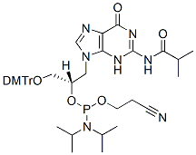 Molecular structure of the compound: (S)-GNA-G(iBu) phosphoramidite
