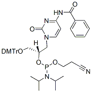 Molecular structure of the compound: (S)-GNA-C(Bz)-phosphoramidite