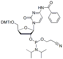 Molecular structure of the compound: 3-dC(Bz)-2-phosphoramidite