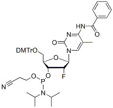 Molecular structure of the compound: 2-Fluoro-5MeC (Bz)-3-phosphoramidite