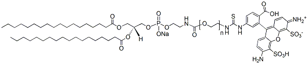 Molecular structure of the compound: DSPE-PEG-Fluor 488, MW 2,000