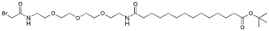 Molecular structure of the compound: 14-(Bromoacetamido-PEG3-ethylcarbamoyl)tridecanoic t-butyl ester