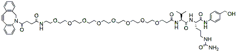 Molecular structure of the compound: DBCO-PEG8-Val-Cit-PAB-OH
