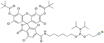 Molecular structure of the compound: HEX phosphoramidite, 6-isomer