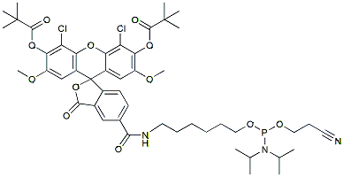 Molecular structure of the compound: JOE phosphoramidite, 5-isomer