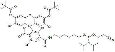 Molecular structure of the compound: TET phosphoramidite, 6-isomer