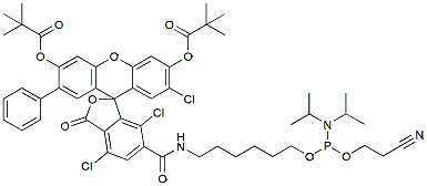 Molecular structure of the compound: VIC phosphoramidite, 6-isomer