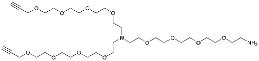 Molecular structure of the compound: N-(Amino-PEG4)-N-bis(PEG4-propargyl) HCl salt
