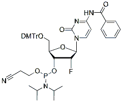 Molecular structure of the compound: DMT-2-Fluoro-dC(Bz) Phosphoramidite