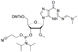 Molecular structure of the compound: 2-OMe-dmf-G-CE Phosphoramidite