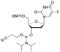 Molecular structure of the compound: 5-DMT-5-F-2-dU Phosphoramidite