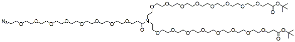 Molecular structure of the compound: N-(Azide-PEG8-carbonyl)-N-bis(PEG8-t-butyl ester)