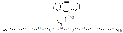 Molecular structure of the compound: N-(DBCO)-N-bis(PEG4-Amine) TFA salt