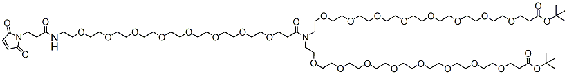 Molecular structure of the compound: N-(Mal-PEG8-carbonyl)-N-bis(PEG8-t-butyl ester)