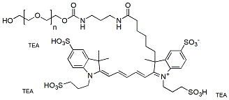 Molecular structure of the compound: HO-PEG-Fluor-647 TEA salts, MW 2,000