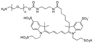 Molecular structure of the compound: TFA Amine-PEG-Fluor-647 TEA salts, MW 2,000